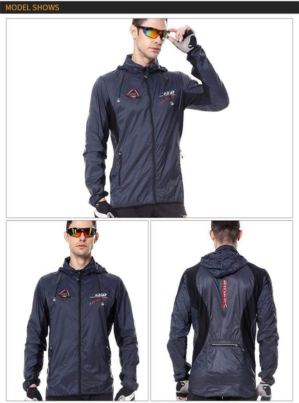 Planet Gates Ultra-light Hooded Bicycle Jacket Bike Windproof Coat Road MTB Cycling Wind Coat Long Sleeve Clothing Quick Dry Thin Jackets