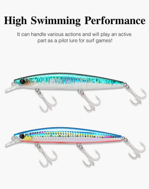 Planet Gates Ultra Long Casting 135S Saltwater Sinking Minnow BAYONET 135mm 26.4g Tungaten Weight Fishing Lure Seabass Hard Bait