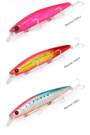 Planet Gates Ultra Long Casting 135S Saltwater Sinking Minnow BAYONET 135mm 26.4g Tungaten Weight Fishing Lure Seabass Hard Bait