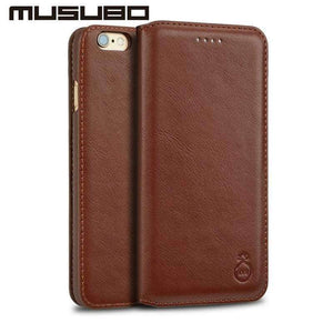 Planet Gates Ultra Slim phone Case for iPhone 7 Plus X Genuine Leather Luxury Flip Cases Cover For iPhone 8 Plus 6 Plus 6s 5 5s SE S8