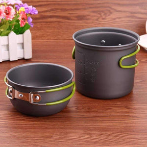 Planet Gates Ultralight Outdoor Camping Cookware Utensils Hiking Picnic Backpacking Tableware Pot Pan 1-2persons Non-stick Pot Pans Bowls
