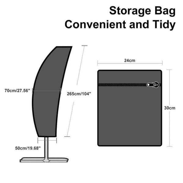 Planet Gates Umbrella Cover with Pouch Outdoor Patio Parasol Umbrella Cover Rain Cover Accessories Draw String Neck 50x70x265cm