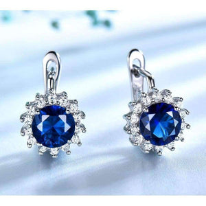 Planet Gates UMCHO Created Blue Nano Sapphire Unique Clip On Earrings 925 Sterling Silver Earrings For Women Elegant Statement Fine Jewelry
