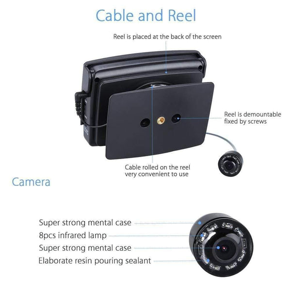 Planet Gates Underwater Fishing Video Camera 4.3"Color HD Monitor 8pcs Infrared LED 15m Professional Fish Finder Ice Fishing Camera