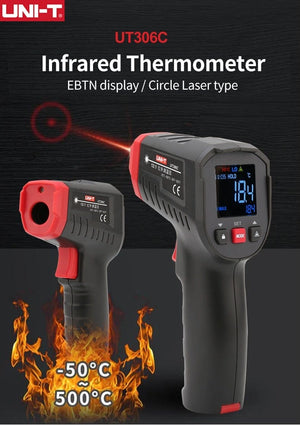 Planet Gates UNI-T Digital Thermometer UT306S UT306C Non-contact industrial Infrared Laser Temperature Meter Temperature Gun Tester-50-500
