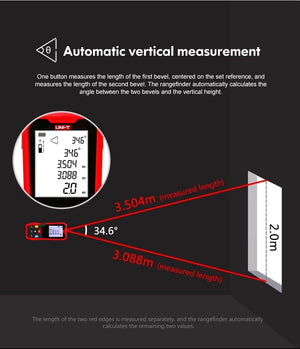 Planet Gates UNI-T Handheld Laser Rangefinder Distance Meter 40M 50M 60M 80M Medidor Laser Tape Build Measure Device Electronic Ruler