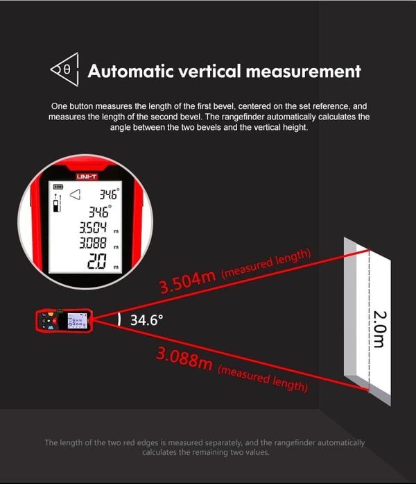 Planet Gates UNI-T Handheld Laser Rangefinder Distance Meter 40M 50M 60M 80M Medidor Laser Tape Build Measure Device Electronic Ruler