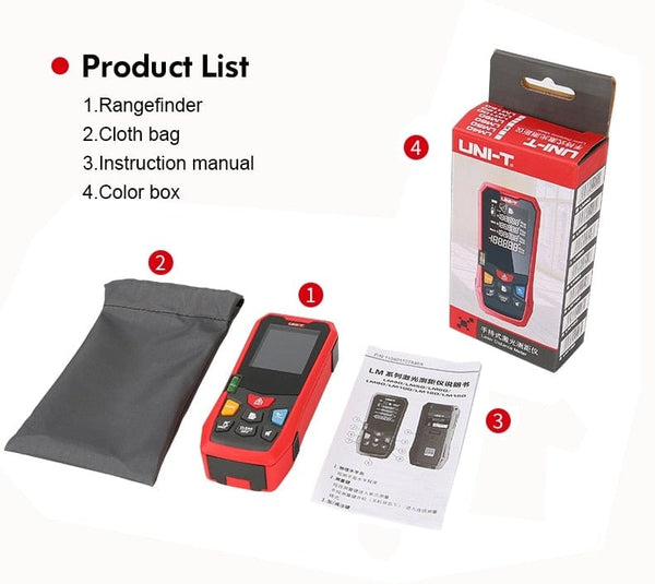 Planet Gates UNI-T Handheld Laser Rangefinder Distance Meter 40M 50M 60M 80M Medidor Laser Tape Build Measure Device Electronic Ruler