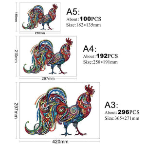 Planet Gates Unique Cock Wooden Animals Puzzle For Adults Kids Puzzles Toys DIY Educational Games Christmas Gifts With Original Box Collect