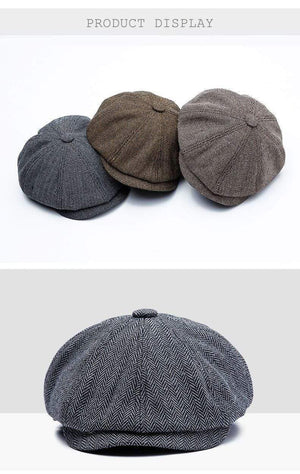 Planet Gates Unisex Autumn Winter Newsboy Caps Men And Women Warm Tweed Octagonal Hat For Male Detective Hats Retro Flat Caps chapeau