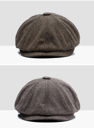 Planet Gates Unisex Autumn Winter Newsboy Caps Men And Women Warm Tweed Octagonal Hat For Male Detective Hats Retro Flat Caps chapeau