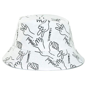 Planet Gates Unisex Pattern Cotton Bucket Hat Men Women Cotton Double-Sided Sun Cap Summer Panama Fashion Fold Sun Fishing Fisherman Hats