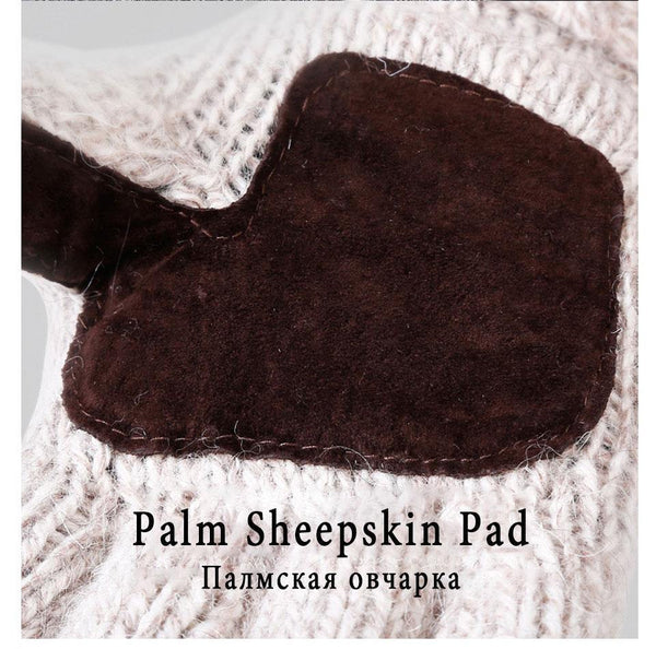 Planet Gates Unisex Plus Thick Male Fingerless Gloves Men Wool Winter Warm Exposed Finger Mittens Knitted Warm Flip Half Finger Glove