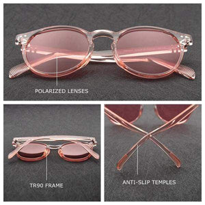 Planet Gates Unisex Ultralight TR90 Polarized Sunglasses Men Women Driving Round Pink Shades Vintage Sun Glasses Gafas De Sol