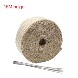 Planet Gates United States / 15m beige ZSDTRP 5/10/15M Car Moto Heat Shield Wrap Turbo Exhaust Heat Tape Wrap Pipe Wrap Shields Manifold Header Insulation Cloth Roll