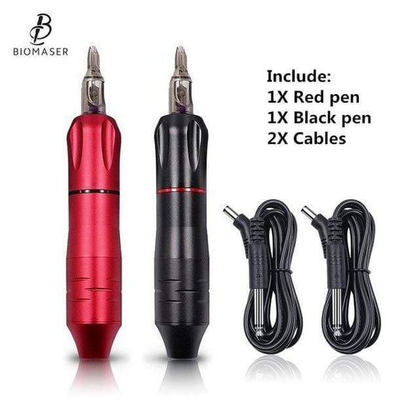 Planet Gates United States / 2  pens Professional Tattoo Machine Kit Tattoo Power Supply Rotary Pen With Cartridges Needles For Permanent Makeup Eyebrow Microblading