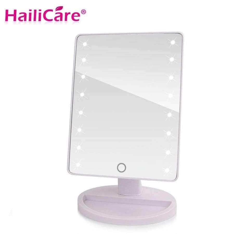 Planet Gates United States / 22 LED White LED Touch Screen Makeup Mirror Professional Vanity Mirror With 16/22 LED Lights Health Beauty Adjustable Countertop 180 Rotating