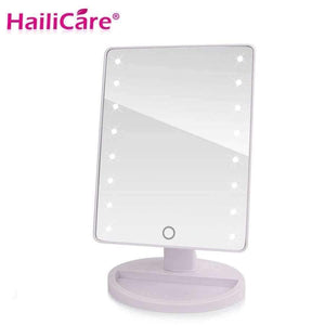 Planet Gates United States / 22 LED White LED Touch Screen Makeup Mirror Professional Vanity Mirror With 16/22 LED Lights Health Beauty Adjustable Countertop 180 Rotating