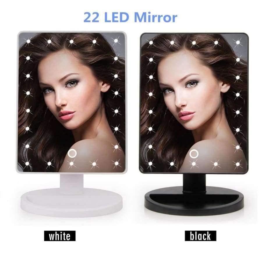 Planet Gates United States / 22 LED White LED Touch Screen Makeup Mirror Professional Vanity Mirror With 16/22 LED Lights Health Beauty Adjustable Countertop 180 Rotating