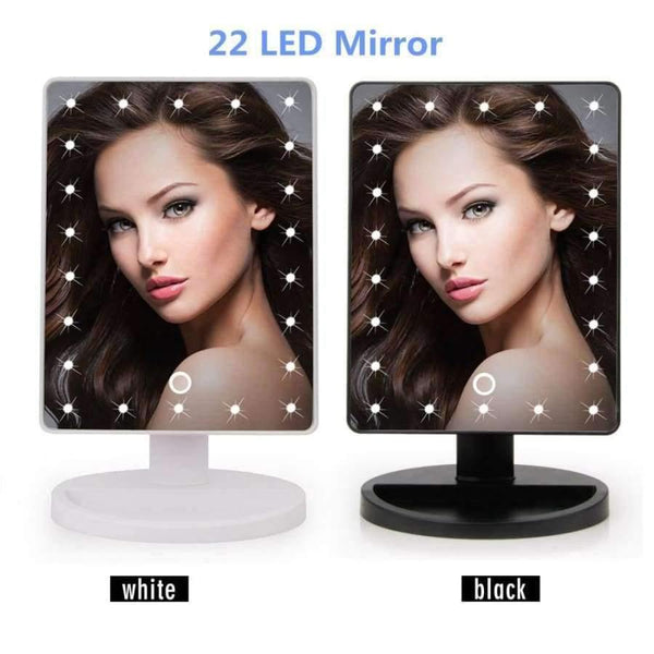 Planet Gates United States / 22 LED White LED Touch Screen Makeup Mirror Professional Vanity Mirror With 16/22 LED Lights Health Beauty Adjustable Countertop 180 Rotating