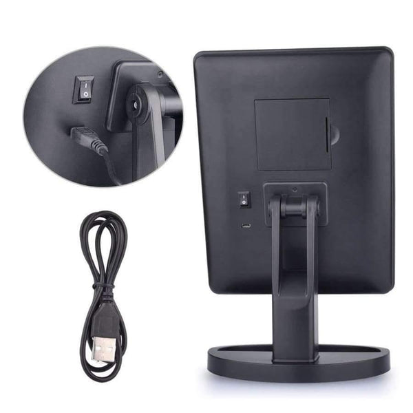 Planet Gates United States / 22 LED White LED Touch Screen Makeup Mirror Professional Vanity Mirror With 16/22 LED Lights Health Beauty Adjustable Countertop 180 Rotating