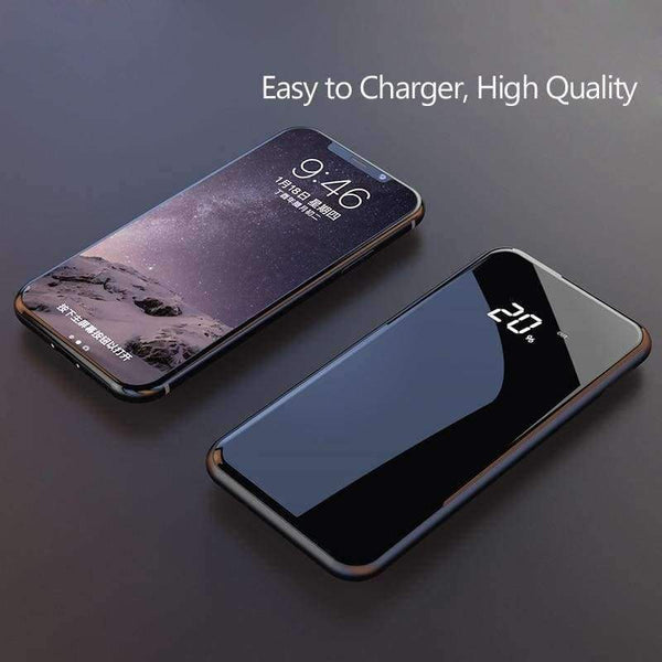 Planet Gates United States / Black LCD Dual USB 10000mAh Qi Wireless Charger Power Bank for iPhone X 8 Plus 5V/2.1A Battery Powerbank Wireless Charger For Samsung