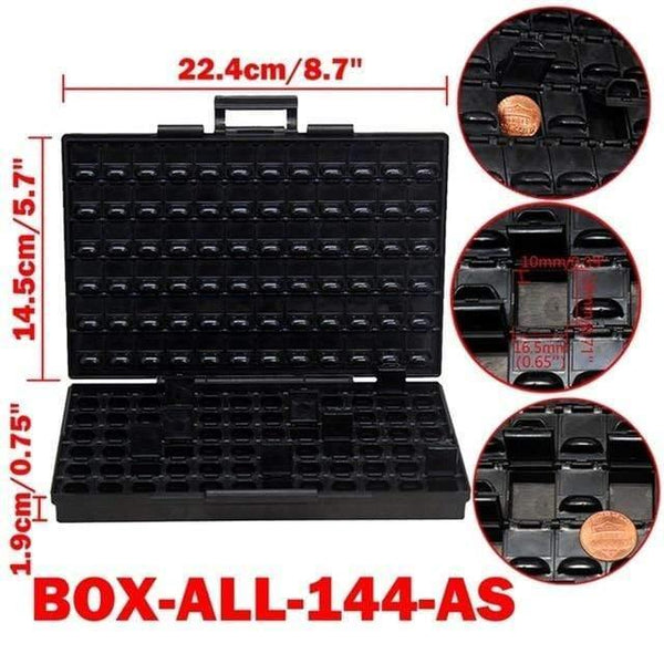 Planet Gates United States / BOX-ALL-144-AS SMD  storage box plastic Case surface mount resistors capacitors well small compartment tiny Organizer toolbox BOX STORAG