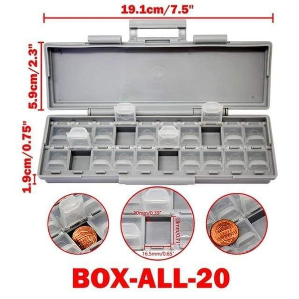 Planet Gates United States / BOX-ALL-20 SMD  storage box plastic Case surface mount resistors capacitors well small compartment tiny Organizer toolbox BOX STORAG