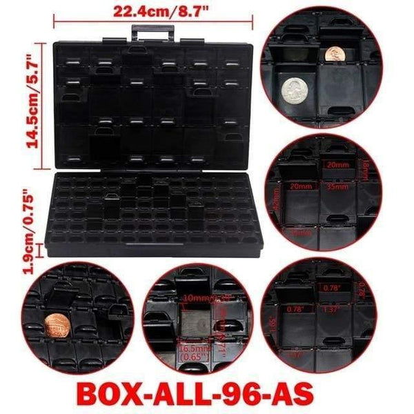 Planet Gates United States / BOX-ALL-96-AS SMD  storage box plastic Case surface mount resistors capacitors well small compartment tiny Organizer toolbox BOX STORAG