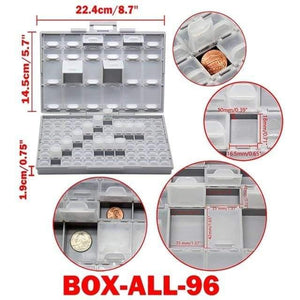 Planet Gates United States / BOX-ALL-96 SMD  storage box plastic Case surface mount resistors capacitors well small compartment tiny Organizer toolbox BOX STORAG