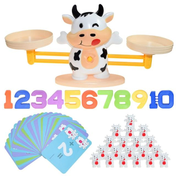 Planet Gates United States / cow Montessori Math Toy Digital Monkey Balance Scale Educational Math Penguin Balancing Scale Number Board Game Kids Learning Toys