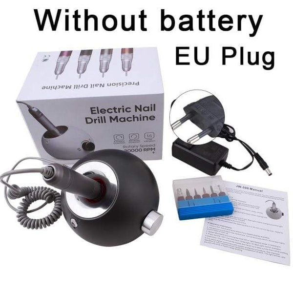 Planet Gates United States / EU Plug 2 35000RPM Portable Rechargeable Electric Nail Drill Machine File Pedicure Equipment Manicure Kit Nail Gel Art Polishing Tools