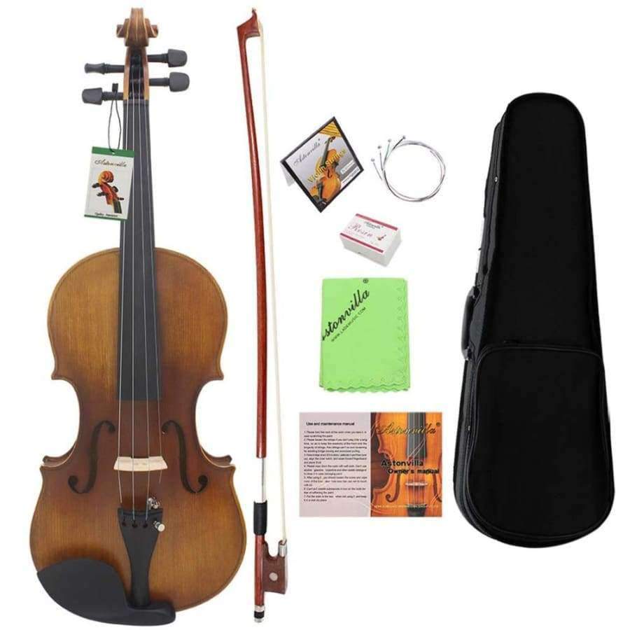 Planet Gates United States Solid Wood 4/4 Violin 4-String Vintage Music Instrument With Storage Case For Both Beginners Professionals