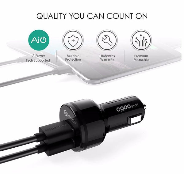 Planet Gates United States / Universal Car Charger Quick Charge 3.0 Fast QC3.0 USB Car Mobile Phone Charger for iPhone Xiaomi mi7 Samsung s8 as Aukey car-charger