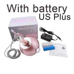 Planet Gates United States / US Plug 3 35000RPM Portable Rechargeable Electric Nail Drill Machine File Pedicure Equipment Manicure Kit Nail Gel Art Polishing Tools