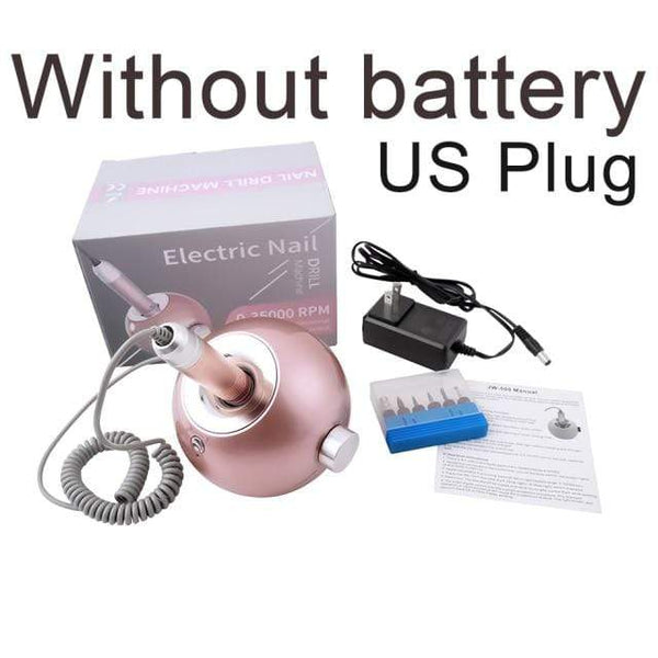 Planet Gates United States / US Plug 35000RPM Portable Rechargeable Electric Nail Drill Machine File Pedicure Equipment Manicure Kit Nail Gel Art Polishing Tools