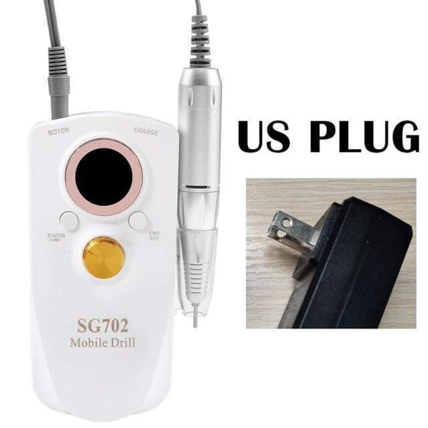 Planet Gates United States / White US 35000RPM Portable Rechargeable Electric Nail Drill Machine File Pedicure Equipment Manicure Kit Nail Gel Art Polishing Tools