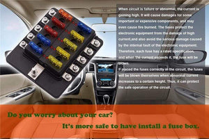 Universal 10-Way Car Standard Blade Fuse Box Holder Block LED Indicator 5/10/15/20A