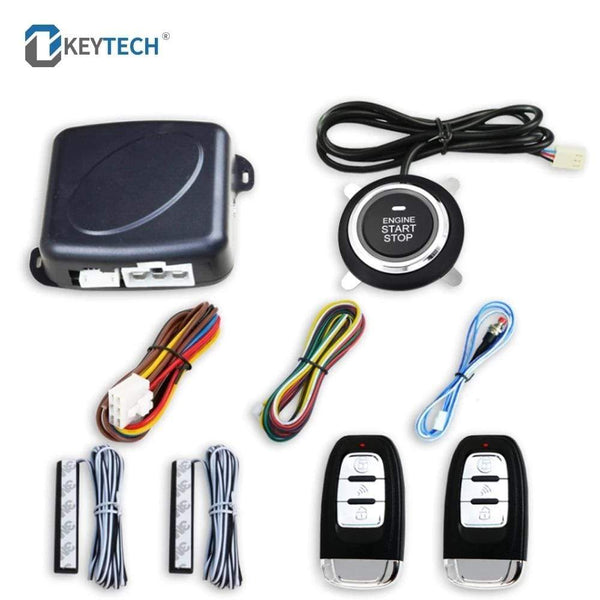 Planet Gates Universal 12V Auto One Start Stop Engine Push Button Car Keyless Entry Start System Car Alarm PKE Remote Starter Stop