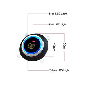 Planet Gates Universal 12V Auto One Start Stop Engine Push Button Car Keyless Entry Start System Car Alarm PKE Remote Starter Stop