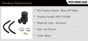 Planet Gates Universal 25mm Turbo Diverter Dump  1.8T Blow Off Valve With Horn for AUDI A3 S3 A4 A6 A8 S4 TT 1.8 20v TURBO PQY5743BK