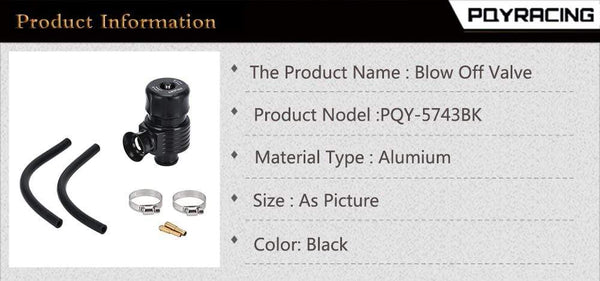 Planet Gates Universal 25mm Turbo Diverter Dump  1.8T Blow Off Valve With Horn for AUDI A3 S3 A4 A6 A8 S4 TT 1.8 20v TURBO PQY5743BK