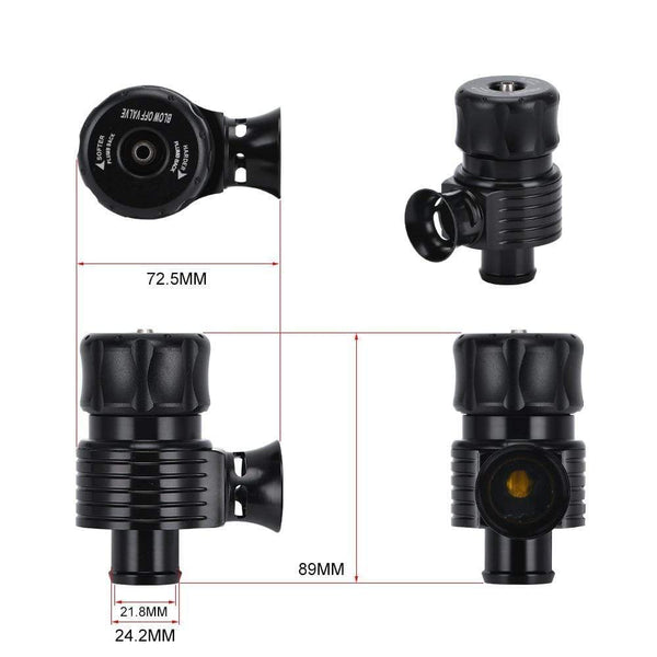 Planet Gates Universal 25mm Turbo Diverter Dump  1.8T Blow Off Valve With Horn for AUDI A3 S3 A4 A6 A8 S4 TT 1.8 20v TURBO PQY5743BK
