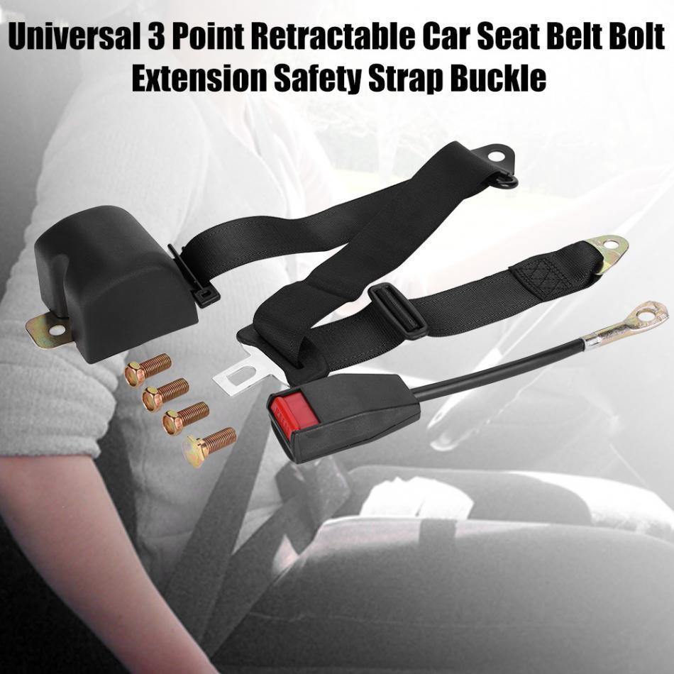 Planet Gates Universal 3 Point Retractable Car Seat Belt Bolt Extension Safety Strap BuckleFor car loaded truck bus buses large trailer