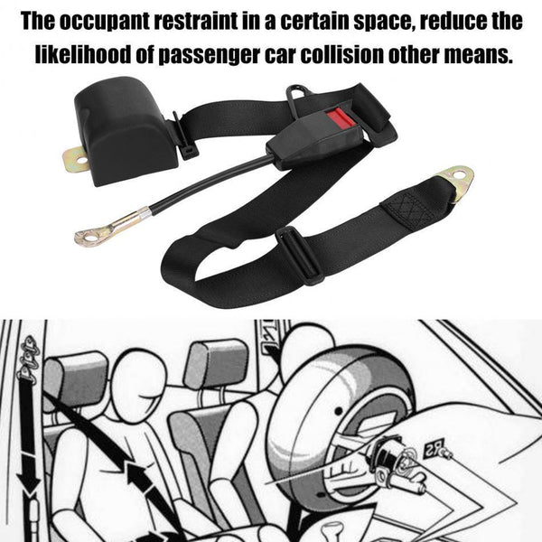 Planet Gates Universal 3 Point Retractable Car Seat Belt Bolt Extension Safety Strap BuckleFor car loaded truck bus buses large trailer