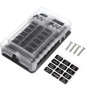 Universal 32V 100A 12 Way Fuse Box Block Fuse Holder Box Car Vehicle Circuit Automotive Blade Car Fuse Accessory Tool