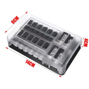 Universal 32V 100A 12 Way Fuse Box Block Fuse Holder Box Car Vehicle Circuit Automotive Blade Car Fuse Accessory Tool