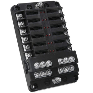 Universal 32V 100A 12 Way Fuse Box Block Fuse Holder Box Car Vehicle Circuit Automotive Blade Car Fuse Accessory Tool