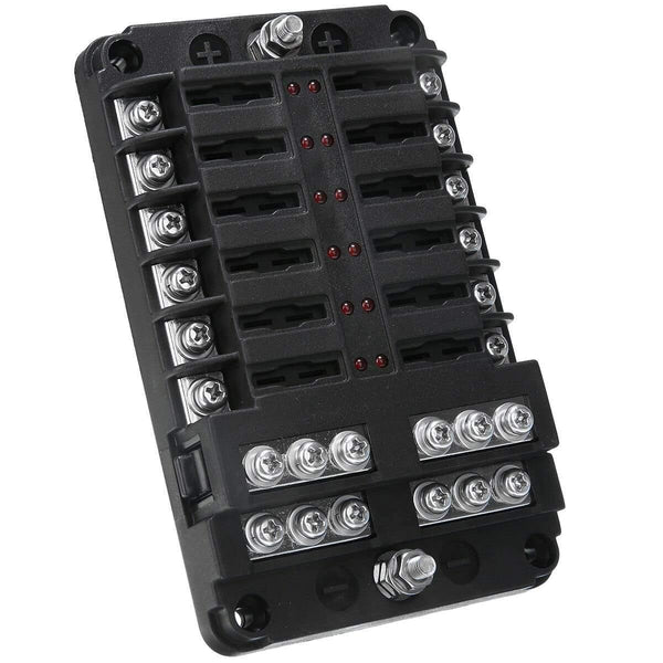 Universal 32V 100A 12 Way Fuse Box Block Fuse Holder Box Car Vehicle Circuit Automotive Blade Car Fuse Accessory Tool
