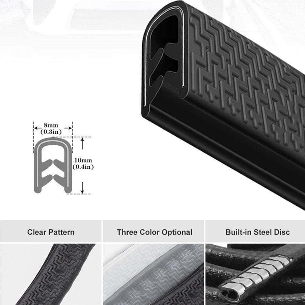 Planet Gates Universal 5M Car Door Anti Collision Strip with Steel Disc Bumper Trim Edge Scratch Protector Strip Sealing Guard Decora Styling